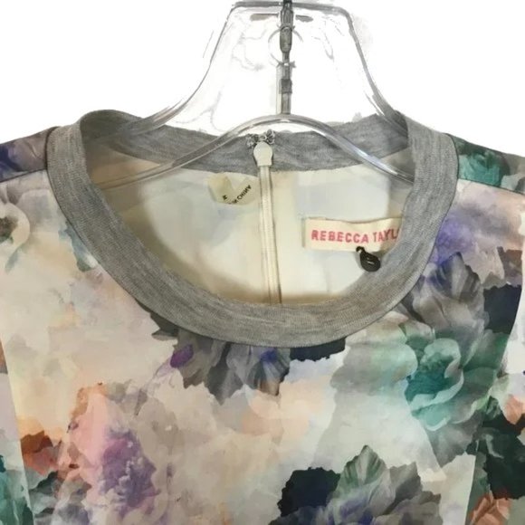 Women Size 2 Rebecca Taylor Enchanted Gardens Drop-Waist Floral-Print Mini Dress - Picture 5 of 8